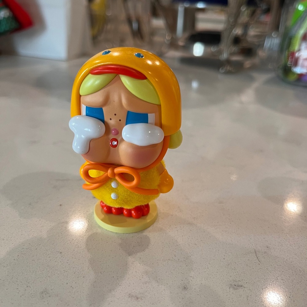Pop Mart Crybaby x Molly Yellow Duckling Flocked Vinyl Art Toy Figure
